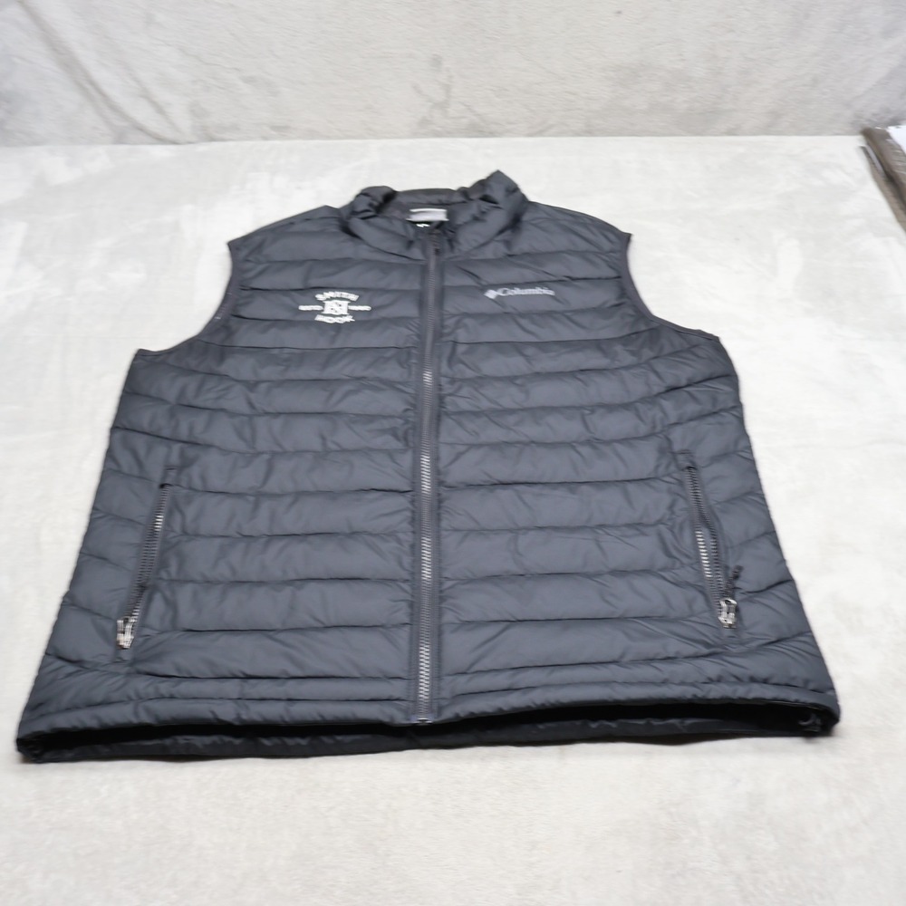 Columbia Vest Men XL Black Powder Lite Insulated Omni Heat Water Resistant LOGO